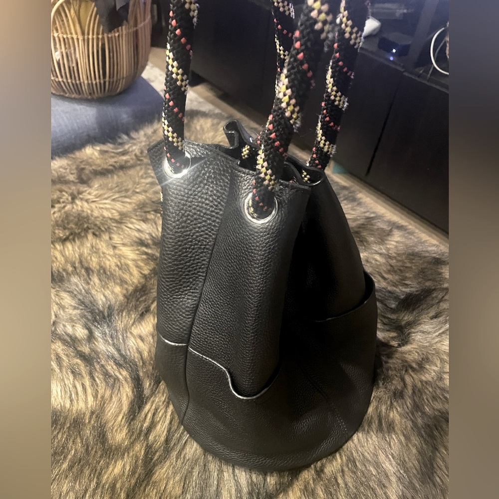 Rebecca Minkoff Black Leather Convertible Adjustable Bucket Bag / Backpack